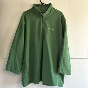 Eddie Bauer Men's Fast Fleece 100 1/4-Zip Pullover Green Size 3XL